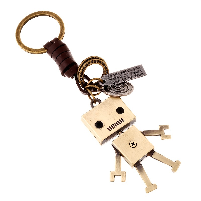 1pc Men Robot Charm Fashionable Keychain For Key Decoration