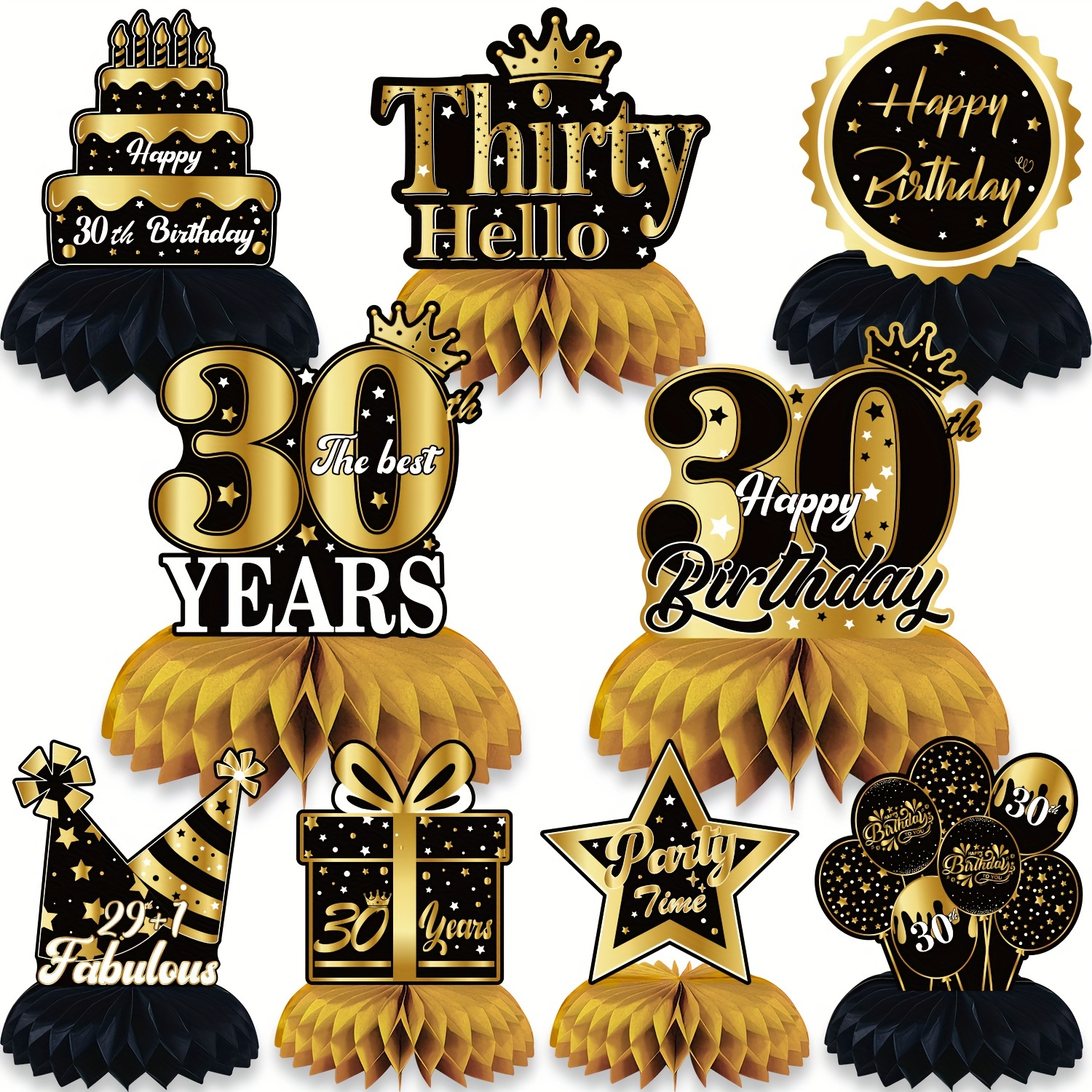 Rose Gold Thirty & Fabulous Happy 30th Birthday Banner Garland Foil Balloon  30 for Womens 30th Birthday Decorations Hanging 30 and Fabulous Cheers to
