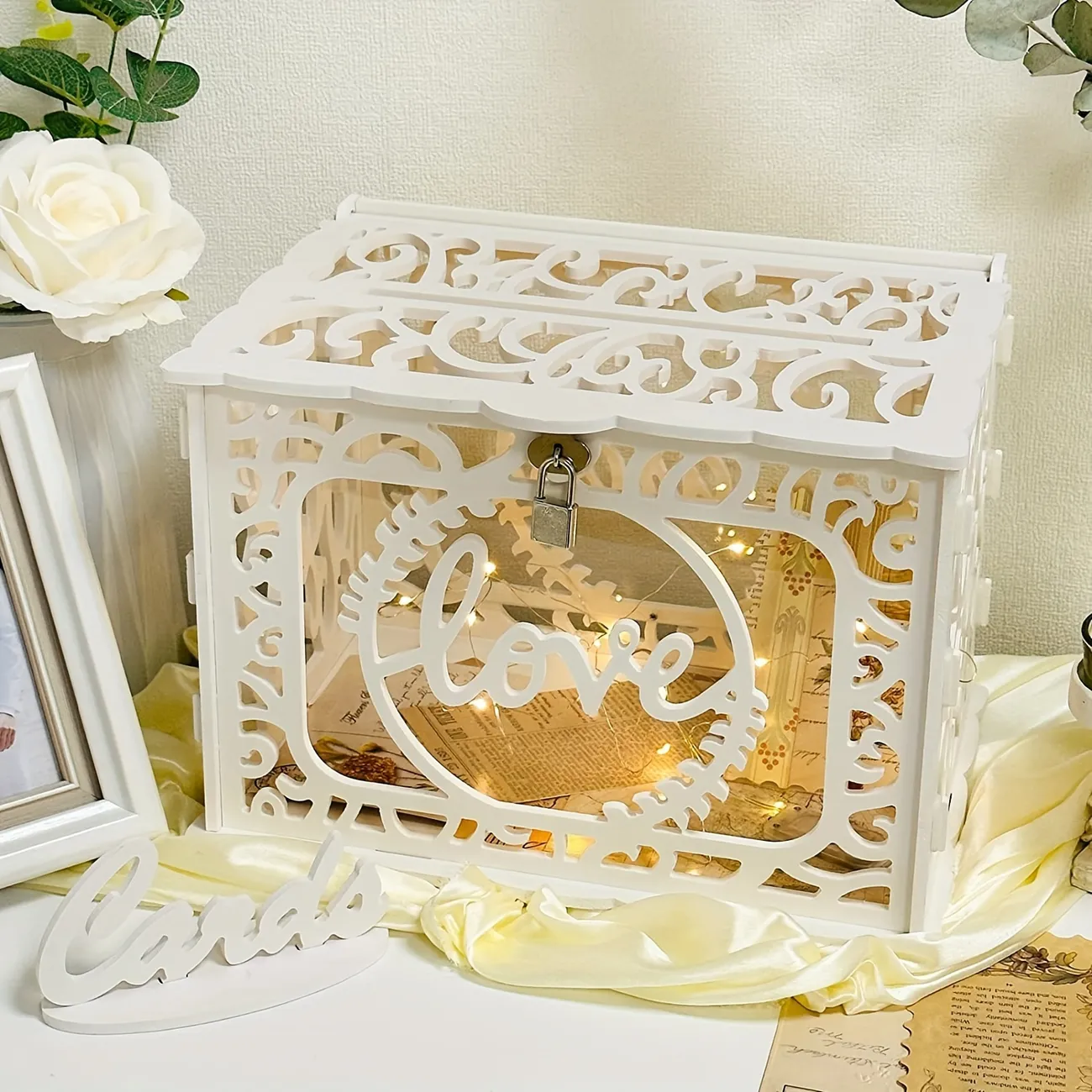 wedding card box with lock
