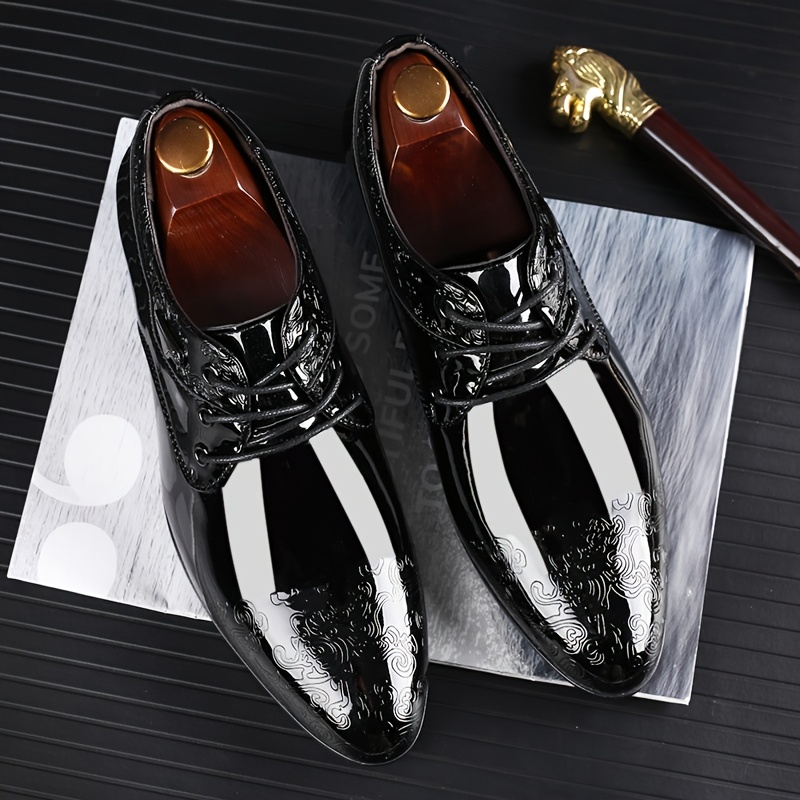 Womens Ladies Black Lace Up Glossy Patent School Formal Office