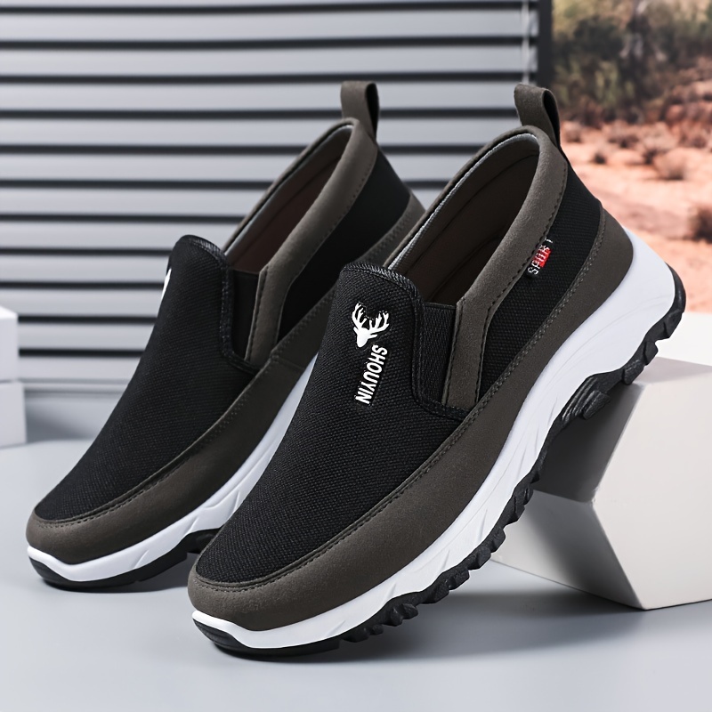 

Men's Trendy Solid Slip On Loafer Shoes, Comfy Non Slip Casual Soft Sole Sneakers For Men's Outdoor Activities