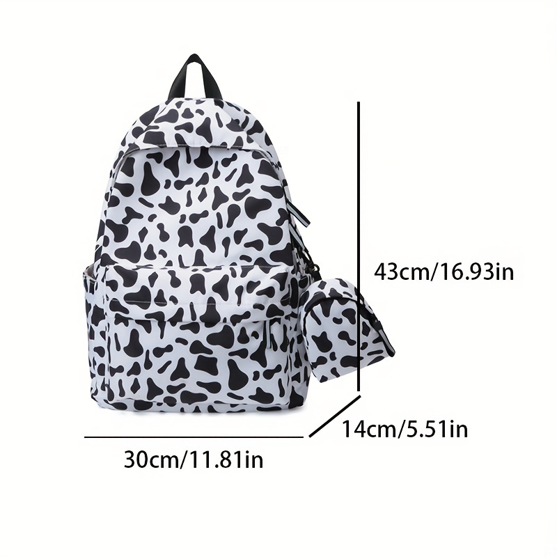 Cow Print Laptop Backpack Lightweight Nylon Travel Rucksack