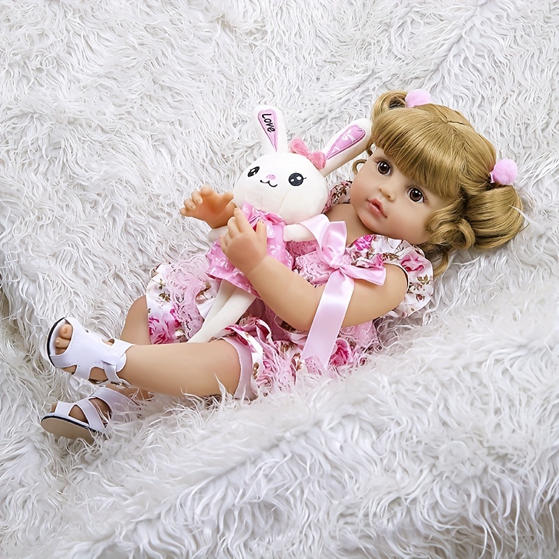  Pinky Reborn 50cm Reborn Baby Doll 20inch Newborn Toddler Real  Soft Touch Ma with Hand-Drawing Hair Handmade Doll : Toys & Games