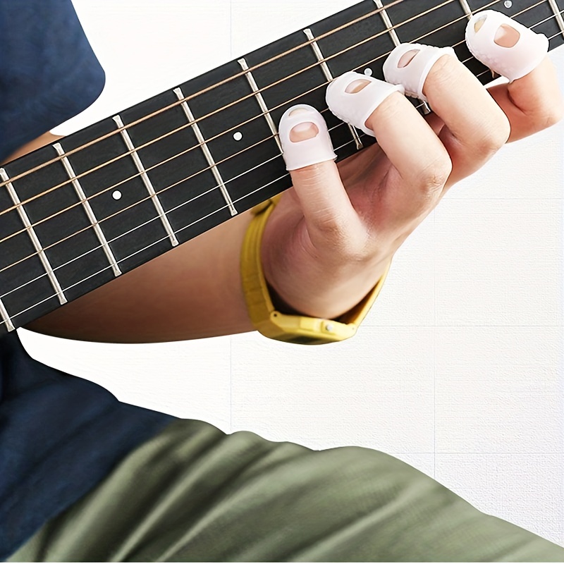 Doigts de Guitare en Silicone,Protecteurs de Bout du Doigt  Guitare,Protège-Doigts en Silicone pour Guitare,Protecteurs de Bout de  Doigt