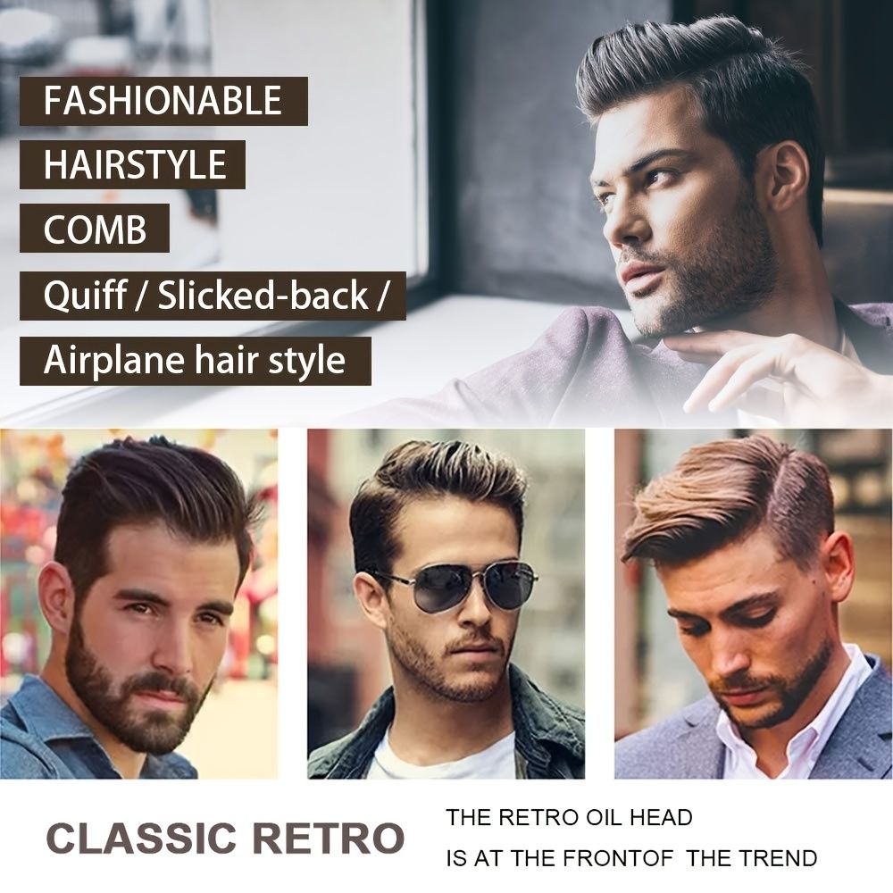 Hair Styling Comb And Brush Set For Men Mens Styling Combs For Quiff  Pompadour Slicked Back Fauxhawk Undercut | Don't Miss These Great Deals |  Temu