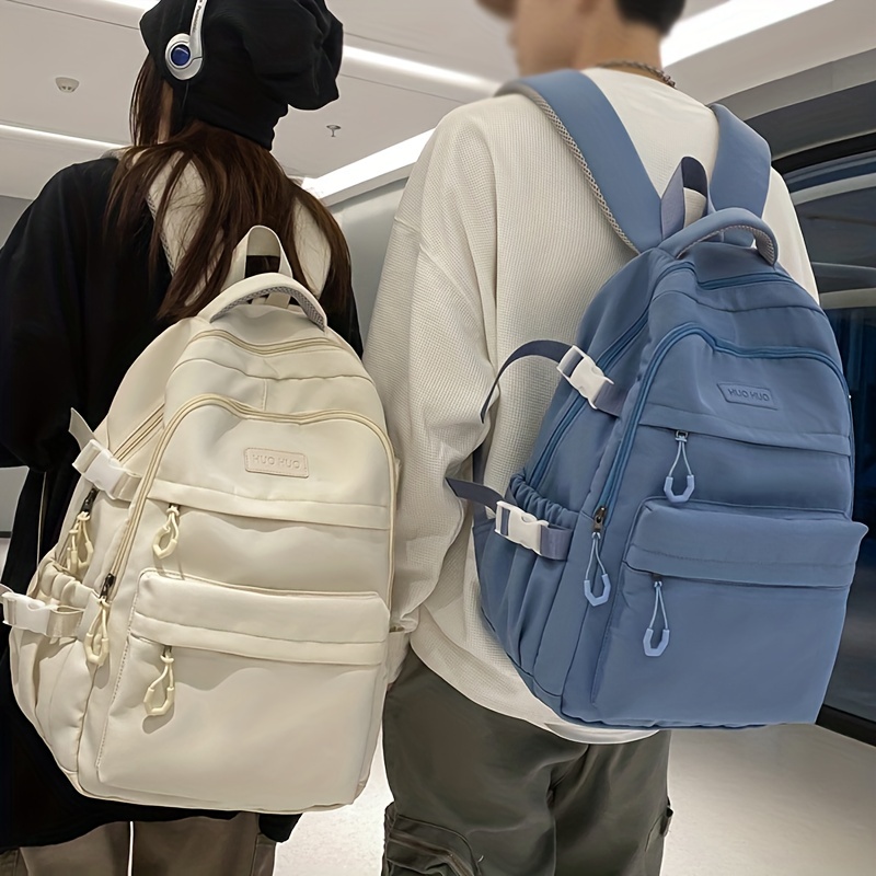 Simple Casual Backpack, Vintage Large Capacity Canvas School Bag, Suitable  For Travel And School, Multiple Colors Available - Temu