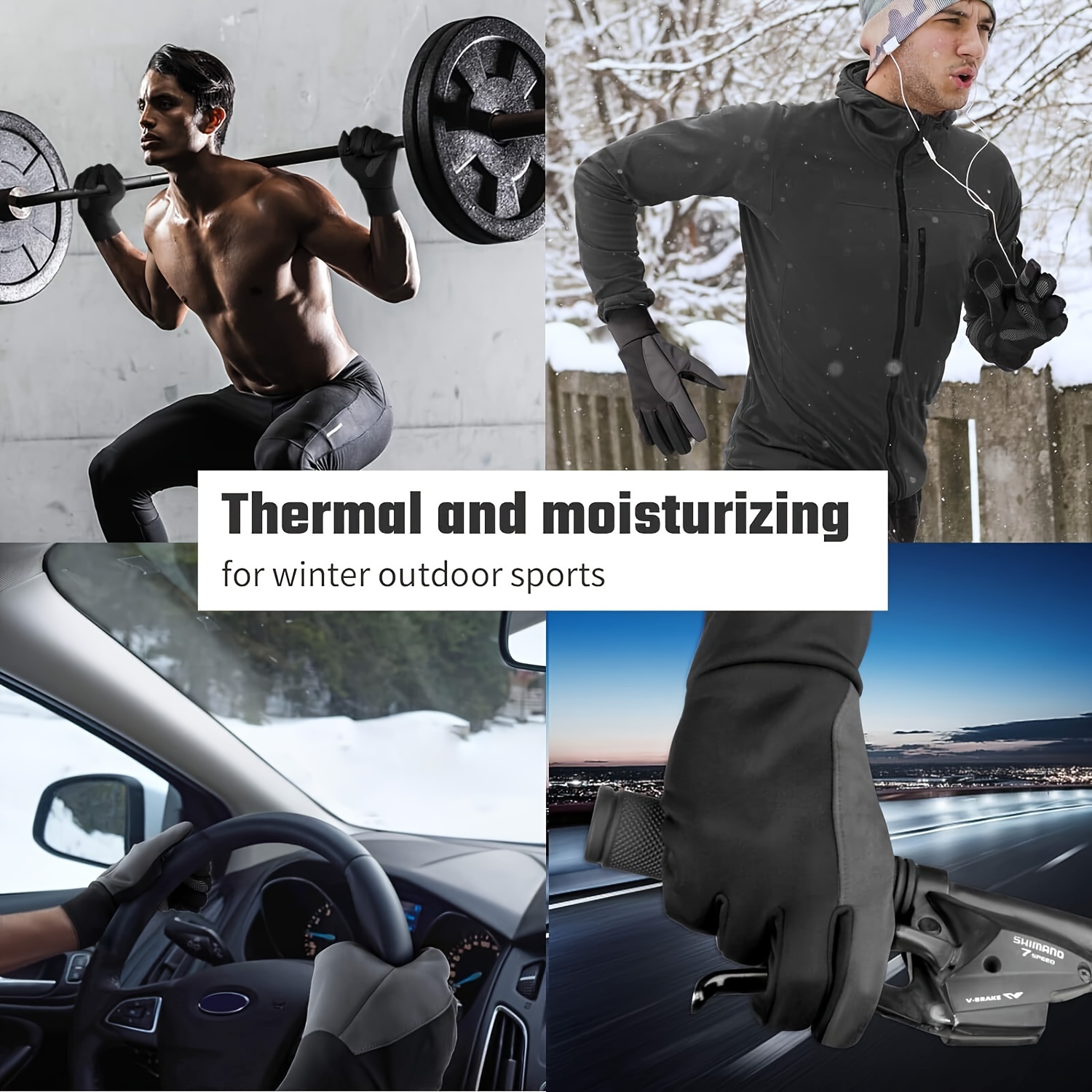 Winter Touch Screen Thermal Gloves Water Resistant for Outdoor Activities
