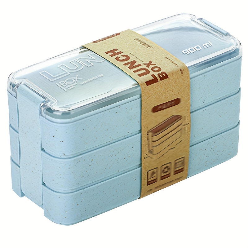 Leakproof Three-tier Bento Box With Cutlery - Perfect For Students