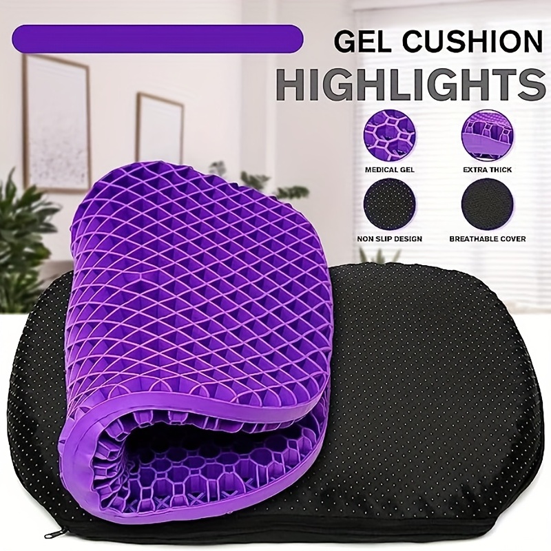 Gel Cushion Honeycomb Breathable Cushion For Long Sitting & Sciatica Pain  Relief - Dark Gel Seat Cushion For Office Chair, Cars & Wheelchair - Pressure  Relief Egg Seat Cushion - Temu