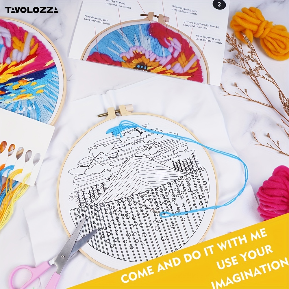 Embroidery Starter Kit With Pattern And Instruction For - Temu