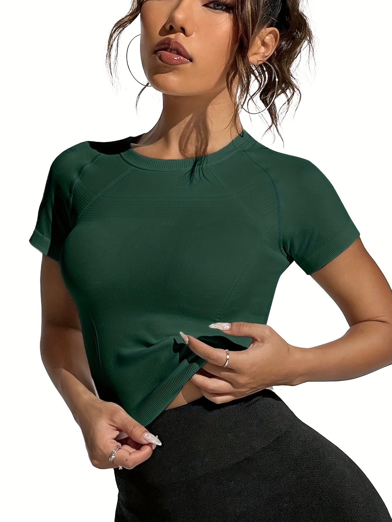 Buy CRZ YOGA Women's Seamless Workout Tops Breathable Short Sleeve Gym  Shirts Running Yoga Athletic T-Shirts Online at desertcartDenmark