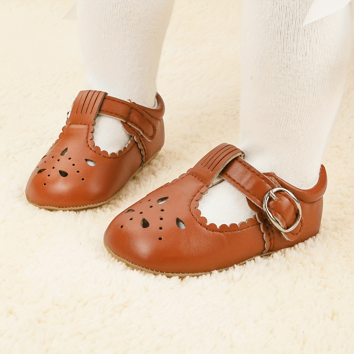 LIVELY & CHEERFUL Baby Girls Mary Jane Shoes Cute Wedding Dress Crib Shoes Prewalker Shoes
