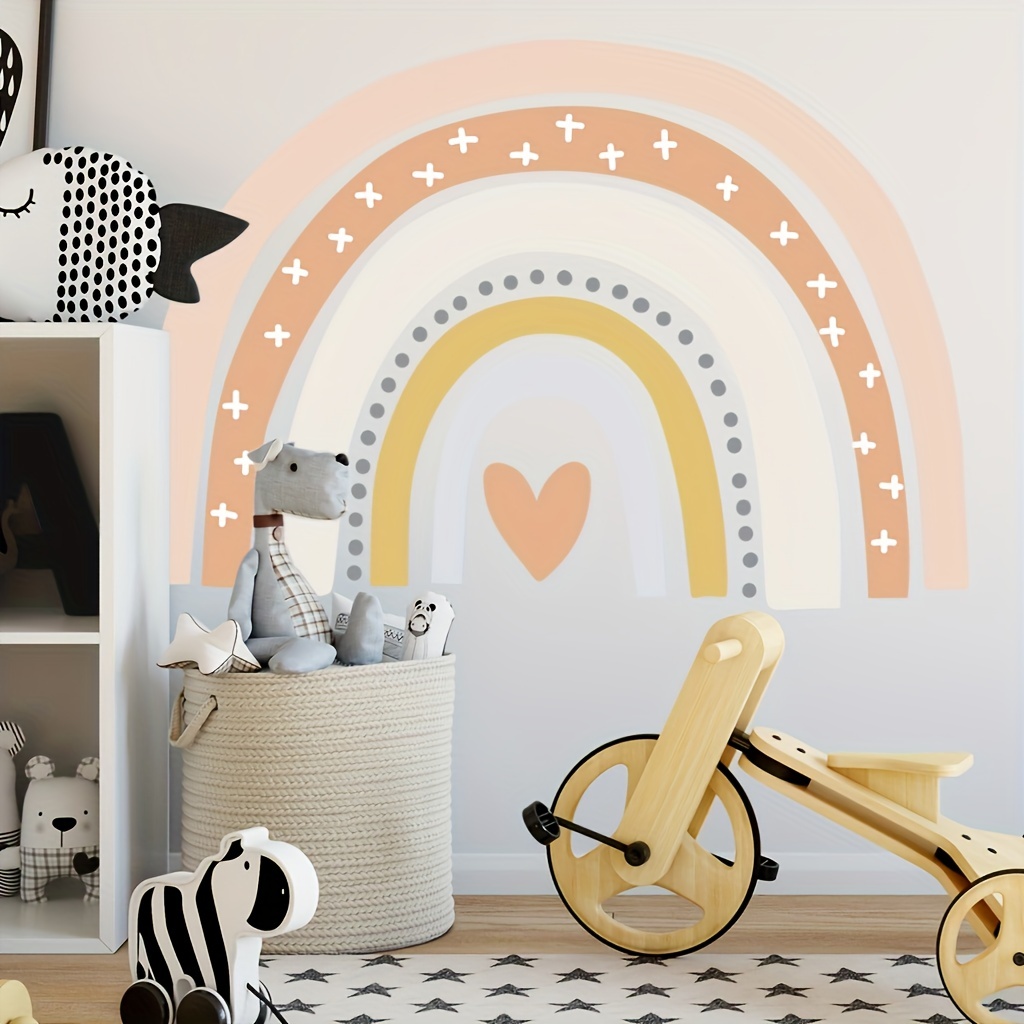 Rainbow Kids Room Wall Stickers, Self-Adhesive PVC Decoration