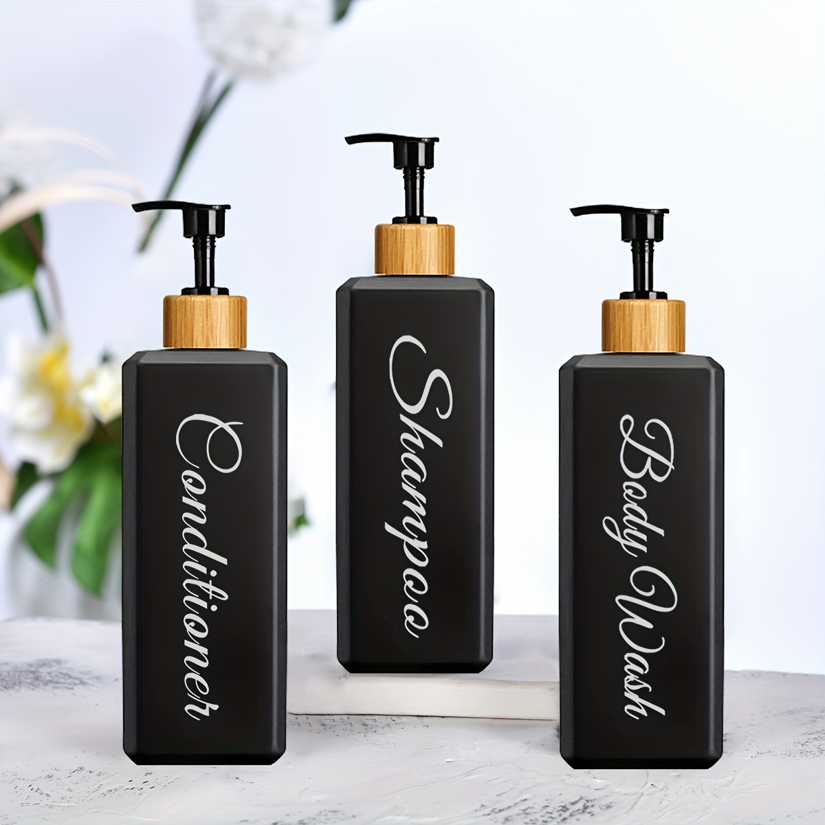 Dispenser Shampoo E Balsamo 3 Pezzi Flaconi Ricaricabili - Temu Italy