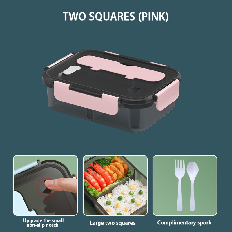 Leak-proof Bento Lunch Box With Salad Dressing Container And Reusable Spork  - Perfect For Teenagers And Workers At School And Canteen - Temu