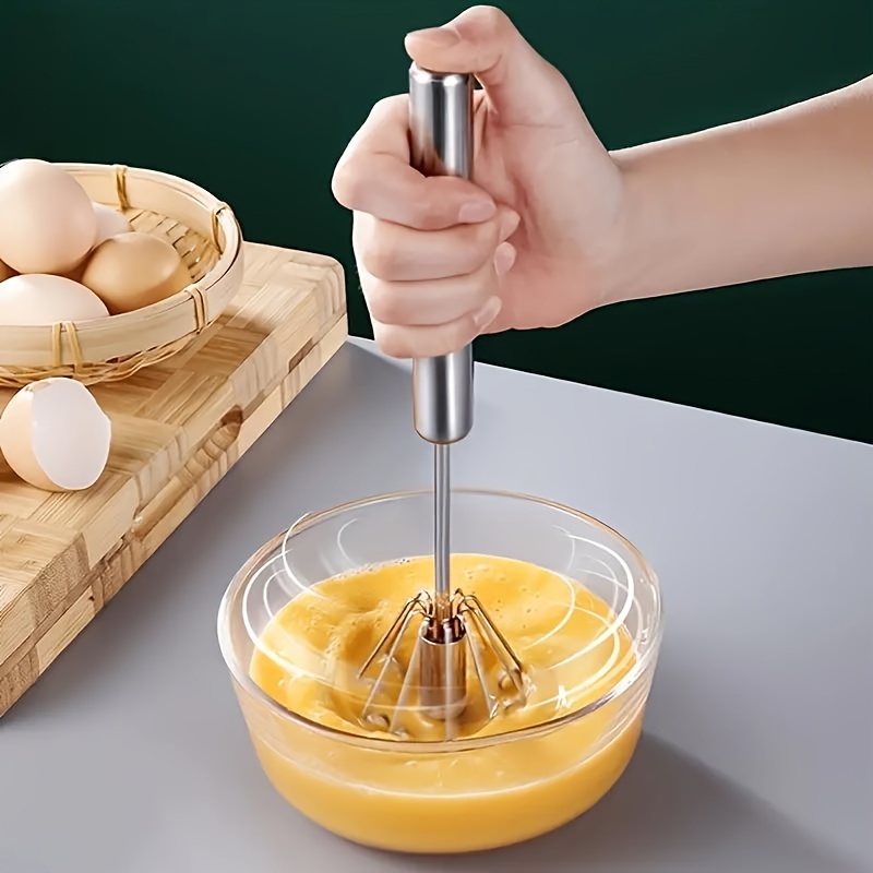 1pc semi automatic egg whisk stainless steel hand push whisk egg beater egg blender egg whisk for blending whisking beating stirring kitchen gadgets kitchen accessories home kitchen items details 1