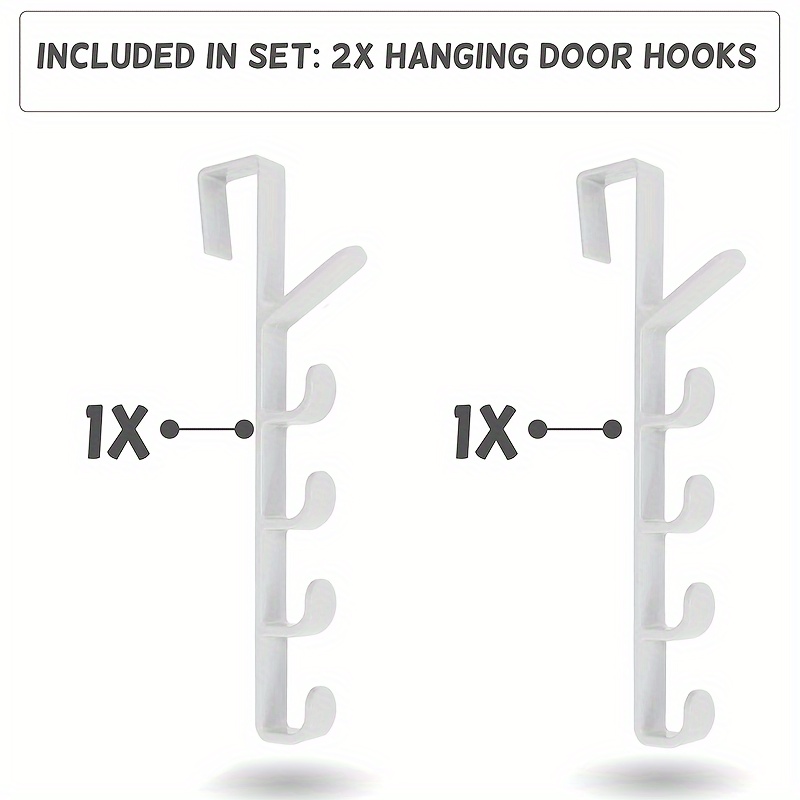 1pc Long Row Of Hooks For Over-the-door, Maximizing Your Bedroom And Door  Storage With Plastic Hanger, Space Saver For Clothes, Purse, Bags