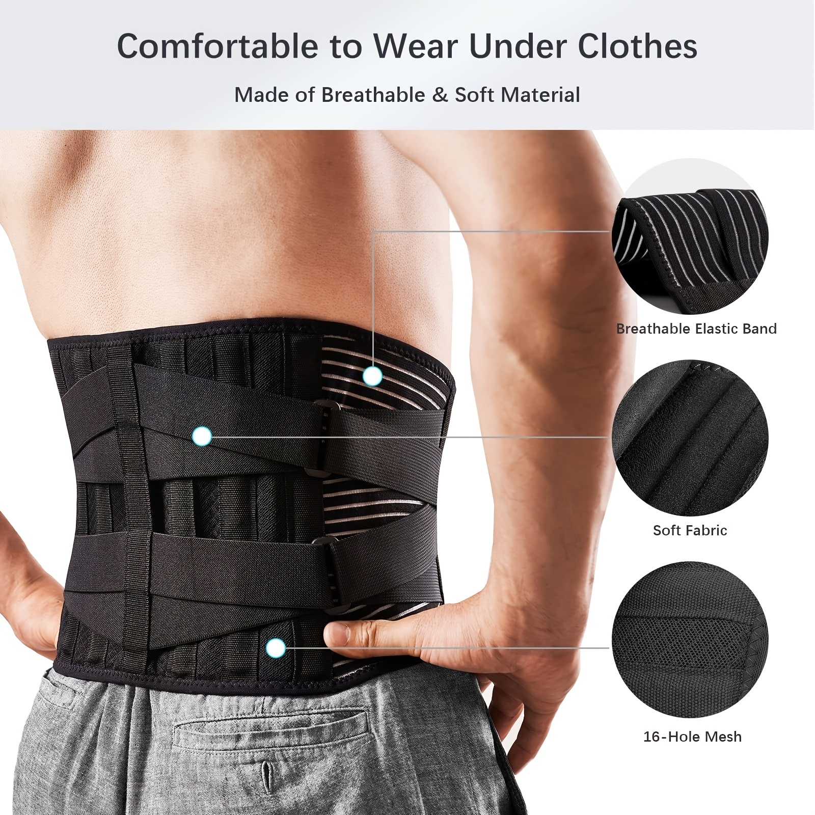 Cheap Air Mesh Back Brace for Men Women Lower Back Pain Relief with 7 Stays  Adjustable Back Support Belt for Work Anti-skid Lumbar Support for Sciatica
