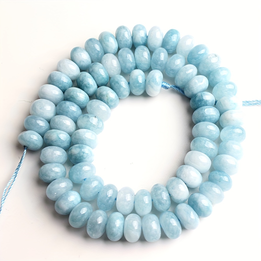 Image of 70pcs 8x5mm Abacus Shape Beads Natural Agate Jade Beads Loose Spacer Beads For Jewelry Making Charms Additions