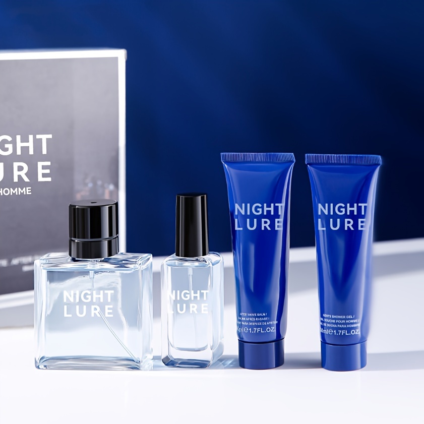 4 PCS Fragrance Gift Set For Men, 2pcs Eau De Toilette+Shower Gel+After  Shave Balm, Woody Fougere Notes