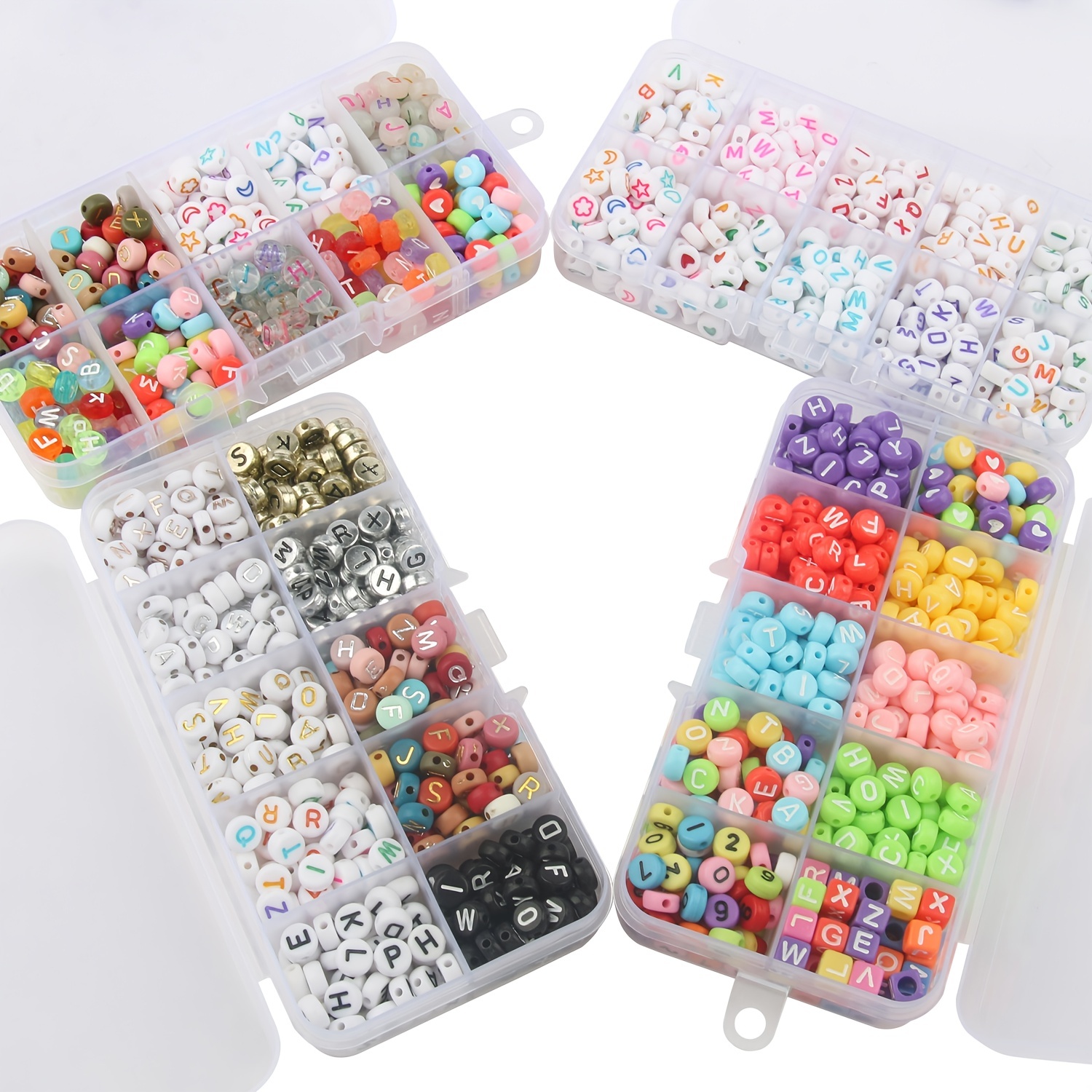  Cousin DIY Square Acrylic Plastic 6mm Alphabet Beads