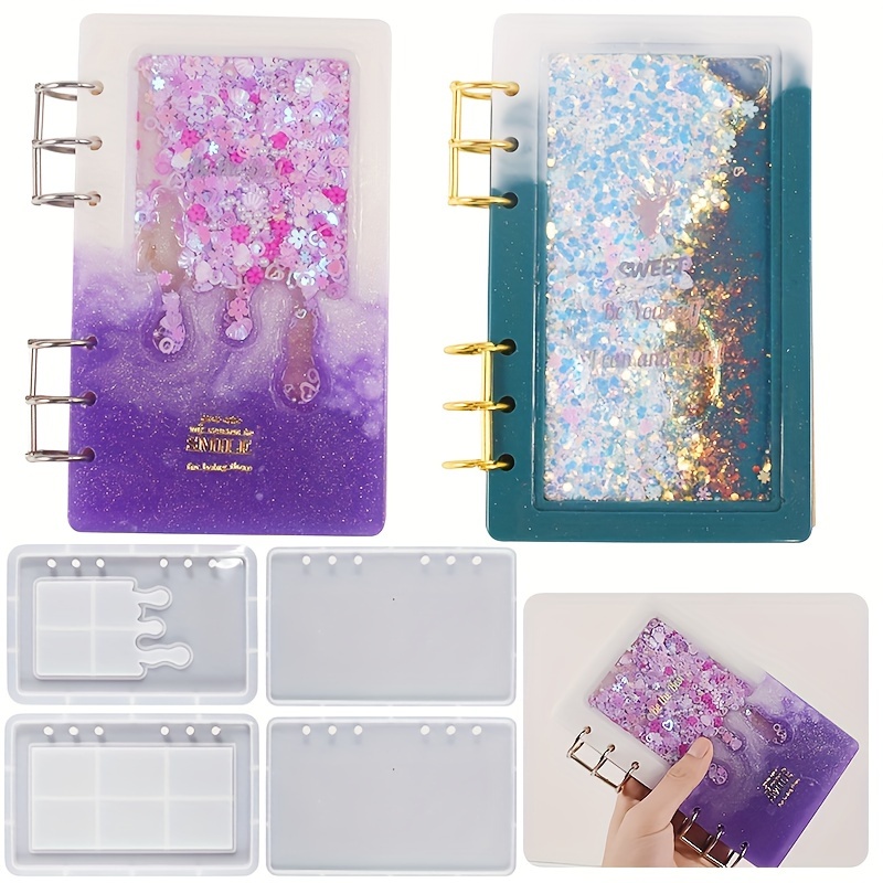 A6 Rectangle Quicksand Notebook Cover Resin Mold Diy Crystal - Temu