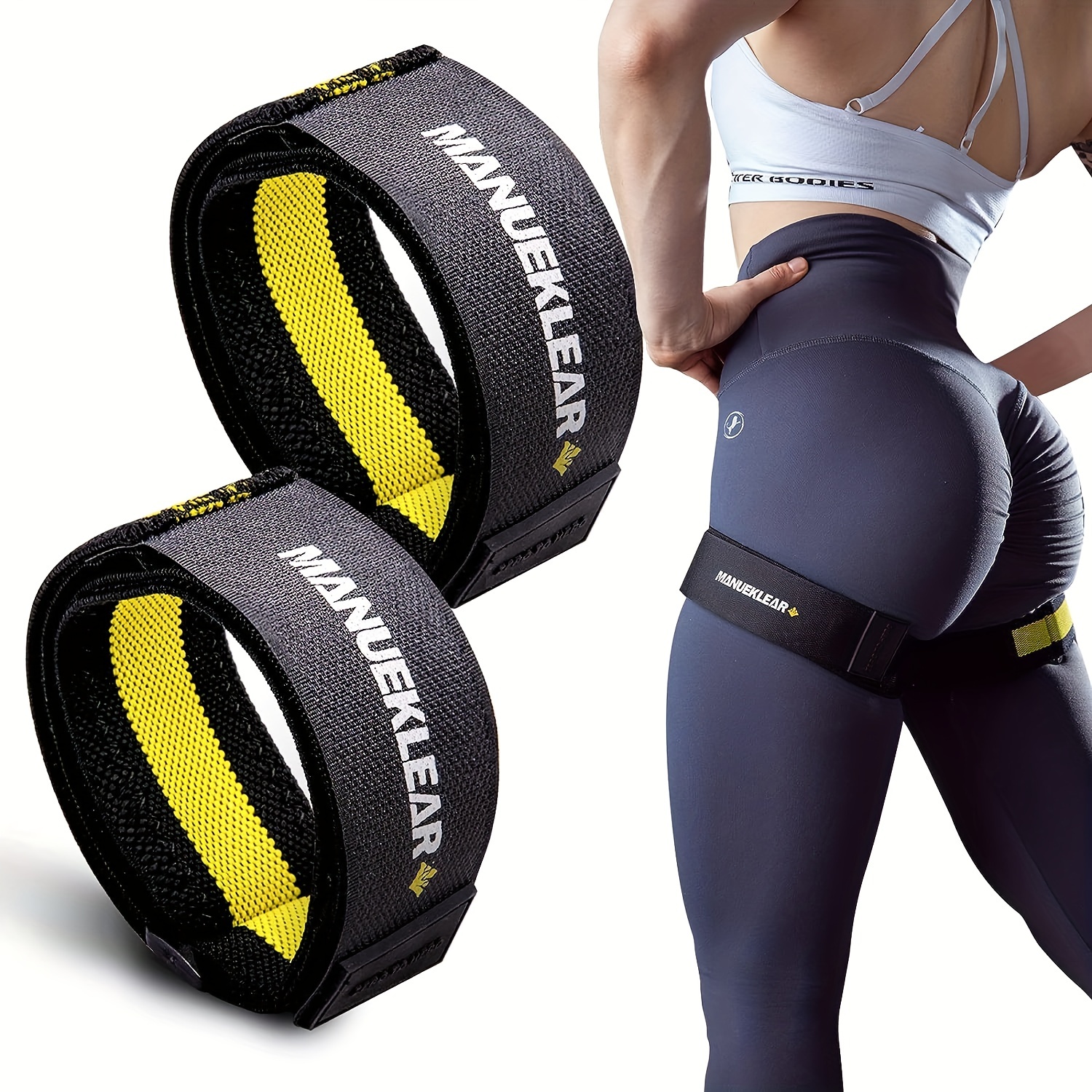 2-Pack Anti-Slip Thigh Muscle Training Belt for Resistance Training