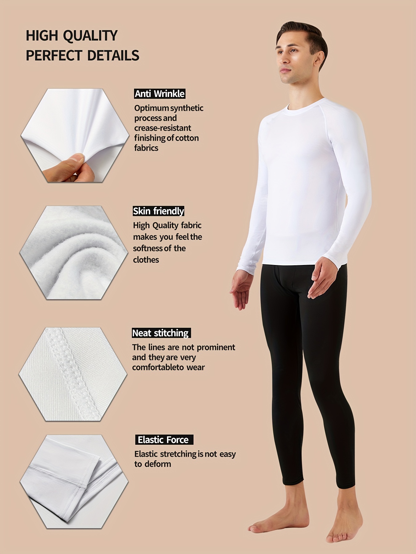 Men's Thermal Running Skiing Base Layers Tops Slim Fit - Temu