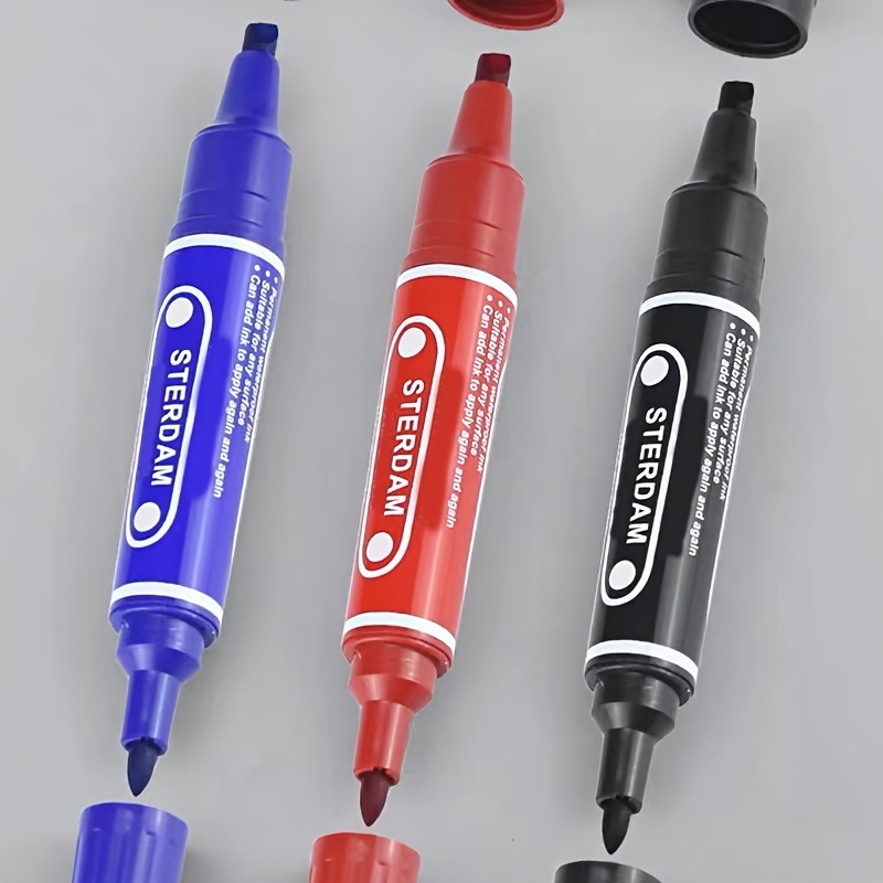 Double headed Big head Marker Pens: Waterproof Oily Red Blue - Temu