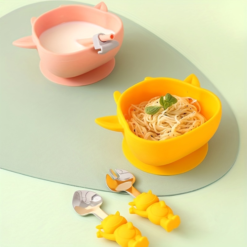  Plato para bebé con ventosa - Plato para niños pequeños 100%  silicona de grado alimenticio - Plato portátil antideslizante - Apto para  microondas y lavavajillas : Bebés