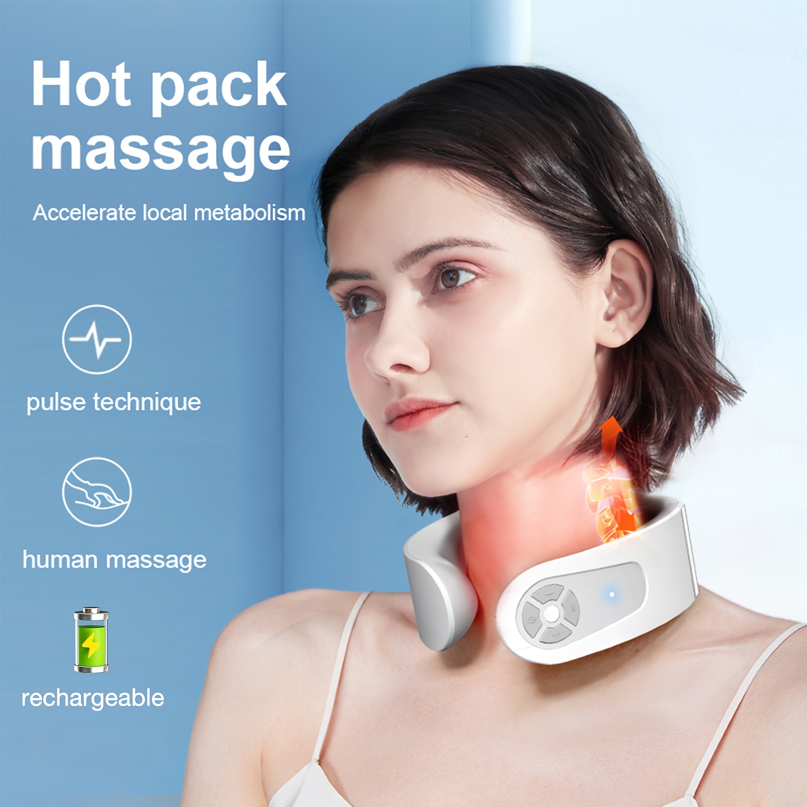 5D Mini Smart Neck Massager with Heat Wireless Deep Tissue