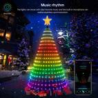 luz de de navidad led inteligente de 7 pies, animado de varios colores con 400 leds, control remoto y de aplicación, sincronización de , 12 , uso interior/exterior, impermeable, micrófono incorporado, alimentación de 110v-130v, enchufe de . uu., inalámbrico, pilas de botón no recargables