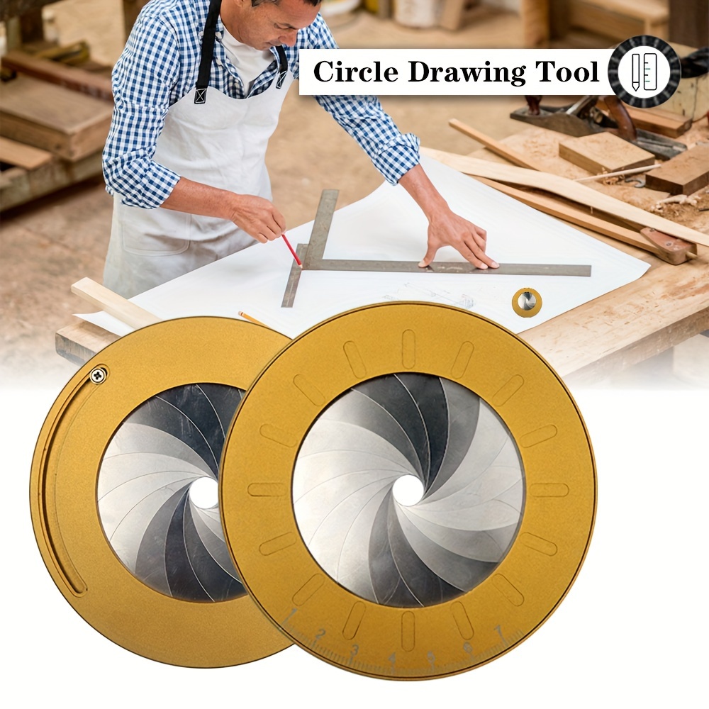 Clearance Circle Drawing Tool,Adjustable Flexible Rotary Aluminum Alloy  Drawing Circles Geometric Tool,Circle Template Ruler for Drafting