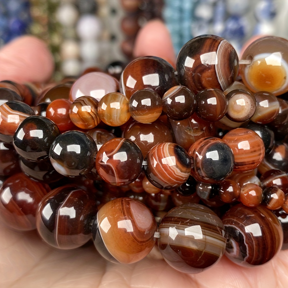

88/58/45/37/30pcs 4mm (0.157inch)-12mm (0.472inch) Red Agate Stone Round Loose Beads For Jewelry Making, Diy Necklace Bracelet Earring Accessories