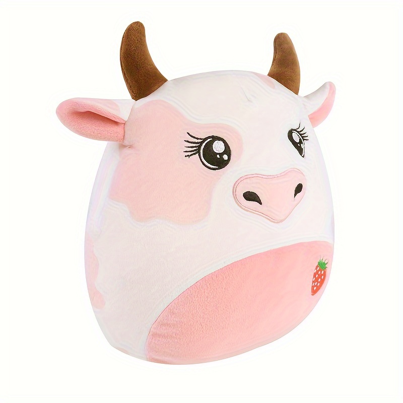 Cow Stuffed Animals Plush Toy Pillow, 12 Strawberry Cow Plush Toy, Cute  Soft Cow Plush Pillow Stuffed Strawberry Cow Plushie Birthday for Kids Home