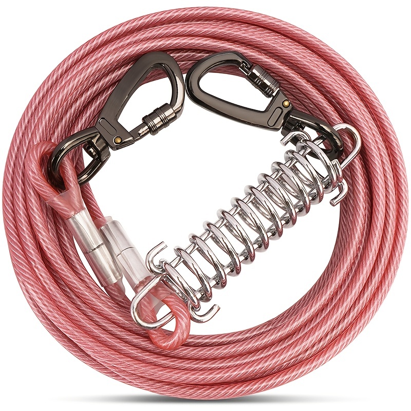 Dog Tie Out Cable 10/15/20/25/30 FT Dog Runner for Yard Steel Wire
