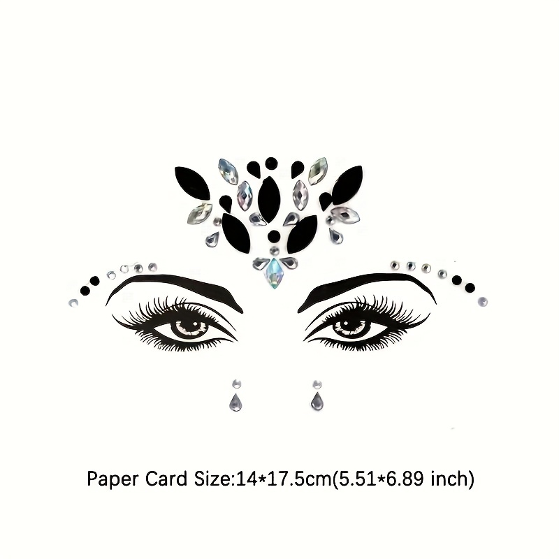 Halloween Face Jewels Temporary Tattoos Skull Ghost Face - Temu