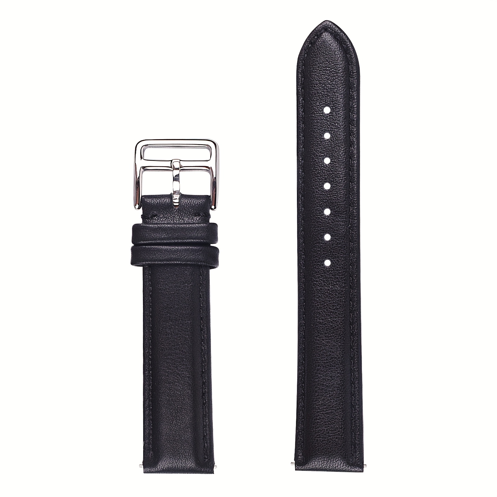 Black Leather Strap with Leather Woven Through - 3/4 inch (19mm