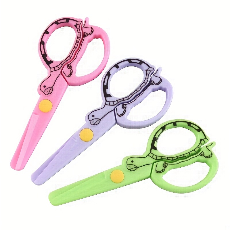 Tortoise All Plastic Safety Scissors Cute Art Scissors For - Temu