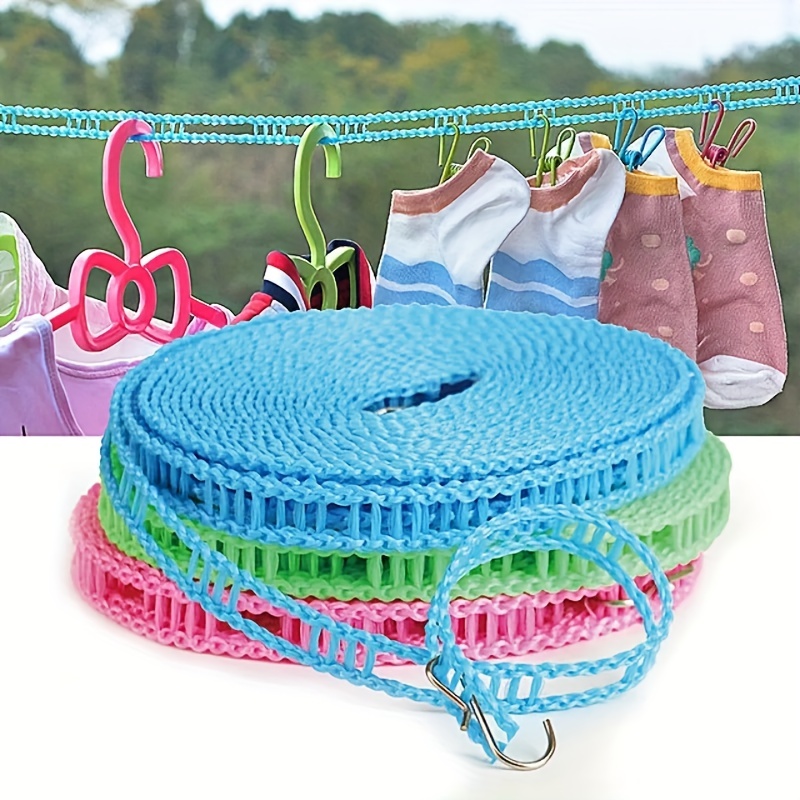 100FT RED or BLUE Plastic Laundry Clothesline Clothes Line Rope String  Braided