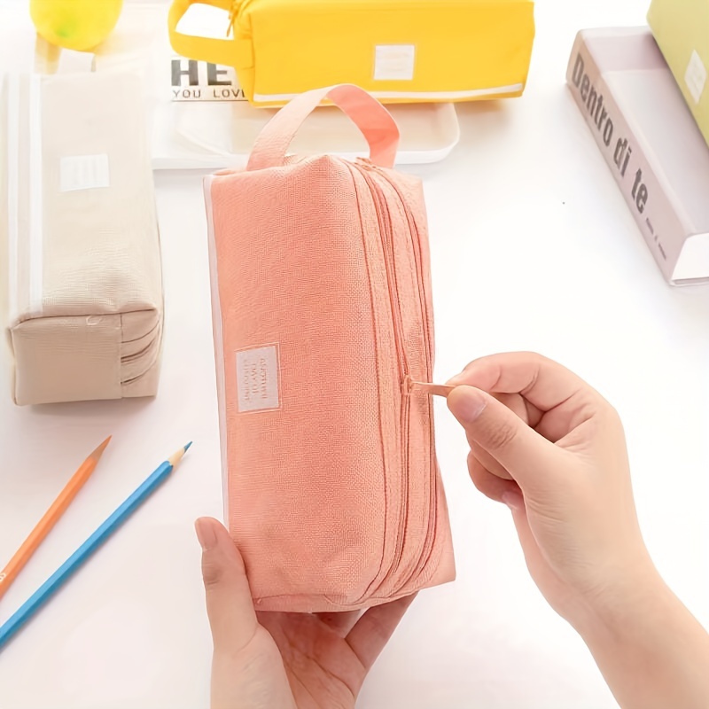 Double layer Pencil Case Simple And Large capacity Double - Temu