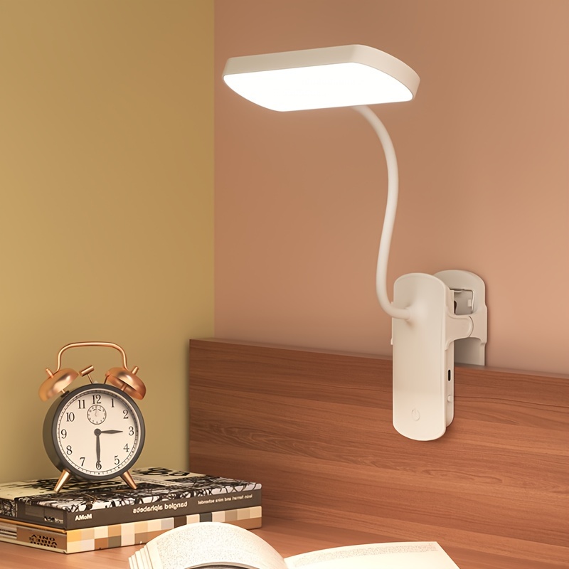 Acheter Horloge LED lampe de Table USB rechargeable lampes de bureau à  intensité variable 2 têtes 180 rotation pliable Protection des yeux bureau  lecture veilleuses
