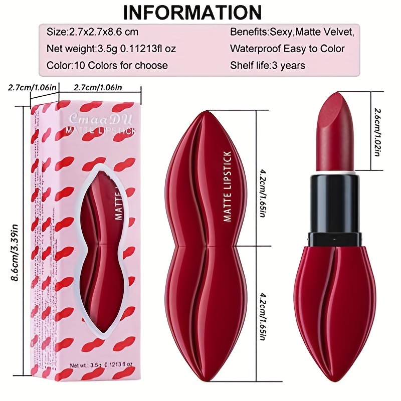 Matte Velvet Gloss 10 Colors Long Lasting Moisturizing Waterproof Gift For Women