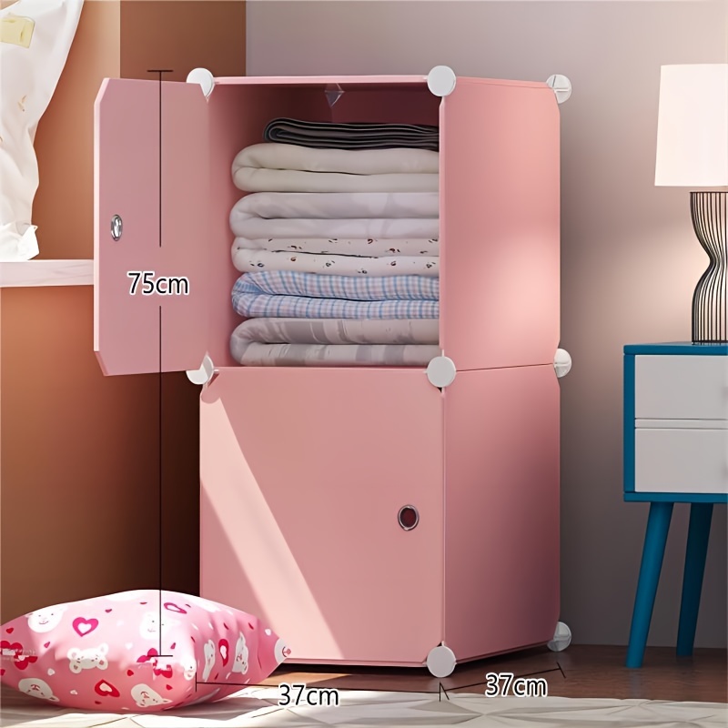 1pc PP Storage Rack, Minimalist Pink Bathroom Storage Rack For