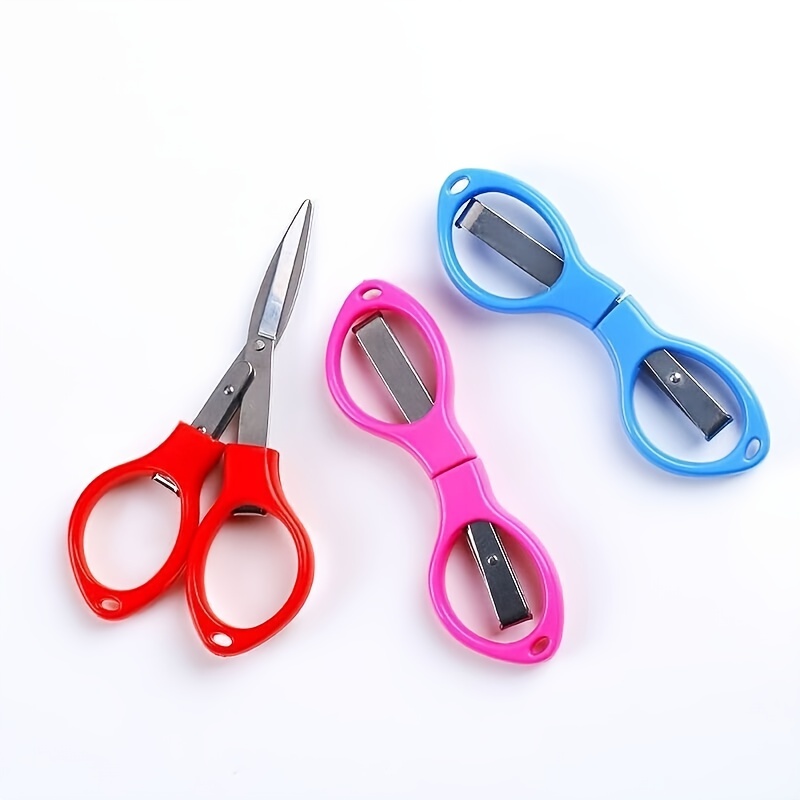 Stainless Steel Folding Scissors With Plastic Handle Mini - Temu