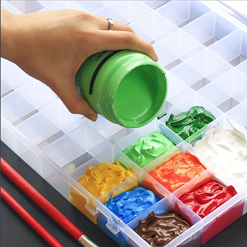 2PCS 36 Grids Large Plastic Organizer Box with Dividers, Compartment  Organizer Box for Nail Accessories/Screw/Sewing Arts and Oil Paint, Bead  Storage