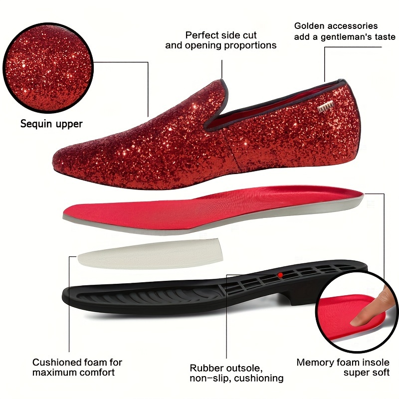 Red sales sparkly loafers