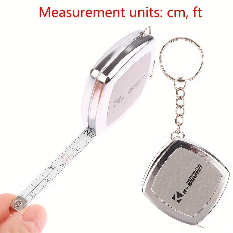 Metal Tape Measure Keychain Stainless Steel Retractable Ruler Key