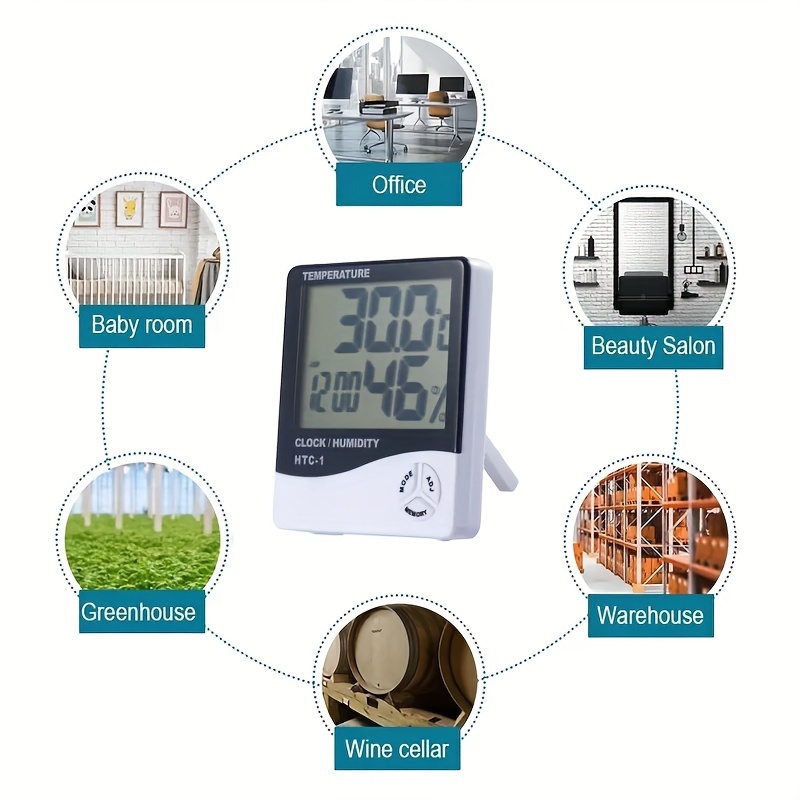 Thermomètre électronique intégré rond et hygromètre hygromètre pour animaux  de compagnie boîte acrylique décoration de boîte