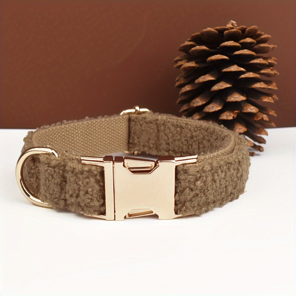 TEMU Sheep's Style Adjustable Dog Collar With Metal , Soft And Comfortable Adjustable Collar For Autumn And Winter